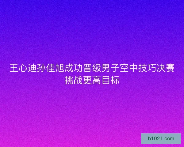 王心迪孙佳旭成功晋级男子空中技巧决赛挑战更高目标