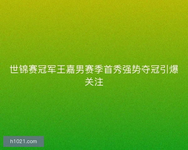 世锦赛冠军王嘉男赛季首秀强势夺冠引爆关注 世锦赛冠军王嘉男赛季首秀强势夺冠引爆关注