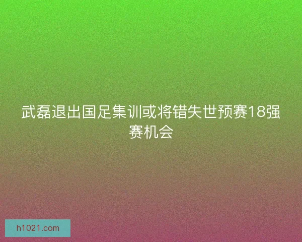 武磊退出国足集训或将错失世预赛18强赛机会